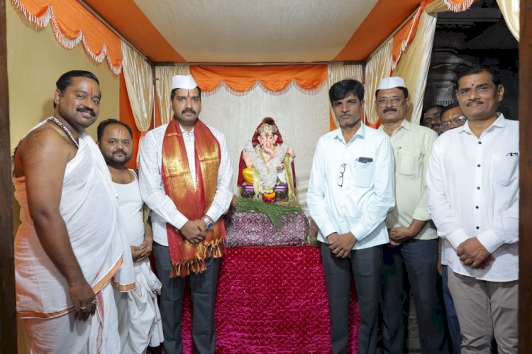 श्री विठ्ठल- रुक्मिणी मंदिरात गणरायाची प्रतिष्ठापना