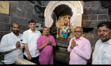 विजापूरचे काँग्रेस पक्षाचे आमदार सुनील गौडा- पाटील यांनी घेतले विठ्ठल- रुक्मिणी मातेचे दर्शन,  मंदिरातील पुरातन विभागाच्या कामाची केली पाहणी