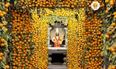 नववर्षानिमित्त श्री विठ्ठल - रुक्मिणी मंदिर फळा फुलांनी सजले.