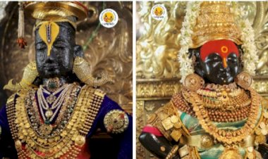 चैत्र गुढीपाडव्या निमित्त श्री विठ्ठल - रूक्मिणी मातेस अलंकार