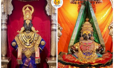 श्री विठ्ठलास अलंकार, रूक्मिणी मातेस पारंपारिक पसरती बैठक पोशाख अलंकार परिधान,